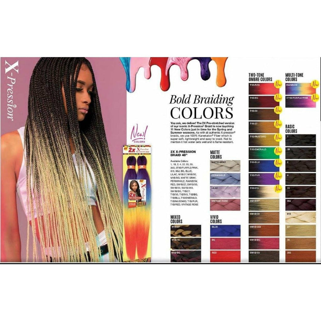 X-Pression 2X Pre-Stretched Braiding Hair 48 in