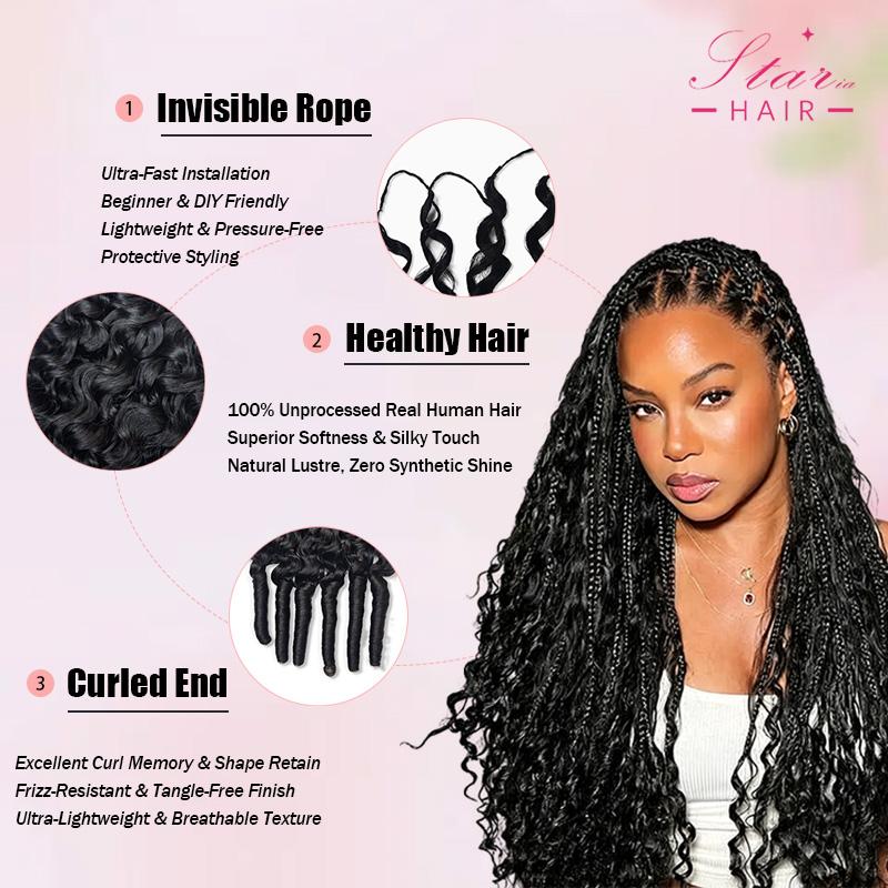 StariaHair Burmese Curly Feather Crochet Human Hair Extensions 100% Virgin Hair Crochet Braid For Miracle Knots Natural Black
