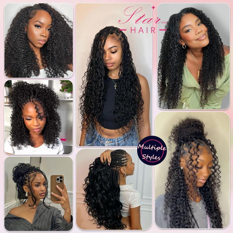 StariaHair Burmese Curly Feather Crochet Human Hair Extensions 100% Virgin Hair Crochet Braid For Miracle Knots Natural Black