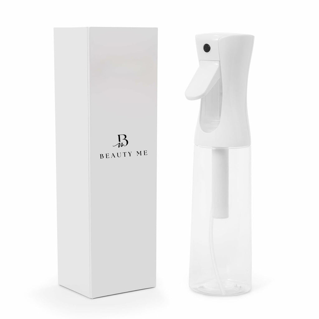 BEAUTY ME Continuous Mist Spray Bottle 10.1oz White Fine Mist Sprayer