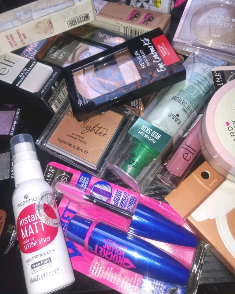 Mystery Beauty Box – 25 New & Sealed Brand-Name Cosmetics (Random Assortment)