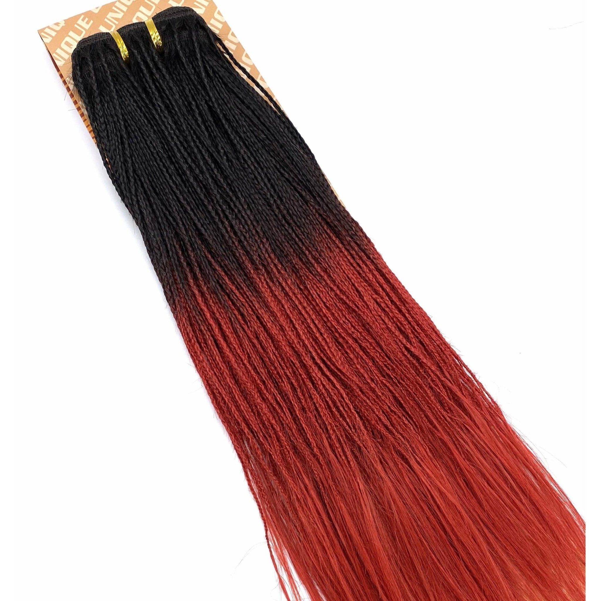 Unique Micro Braid 14" T1B Burgundy / 100% Human Hair